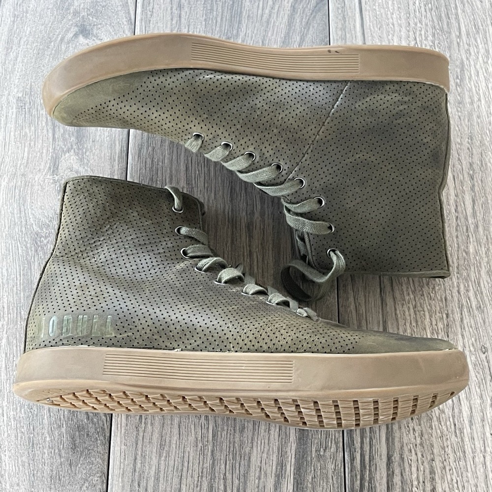 Nobull Outwork High Top Trainer Sneakers Men‎ 8 Green Leather CrossFit Gym Shoes